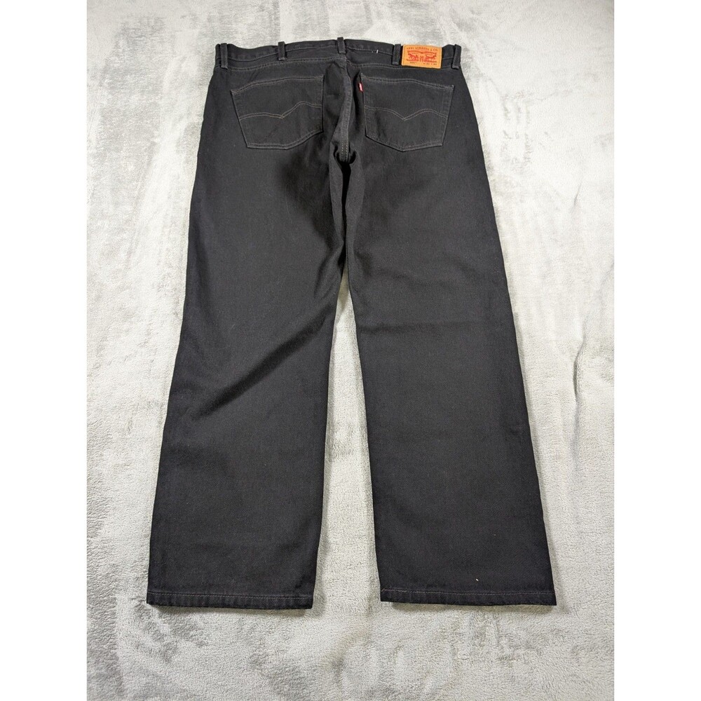 Levis 505 Black Jeans Mens 42x30 Straight Leg Dad Jean Workwear Casual - Picture 2 of 13